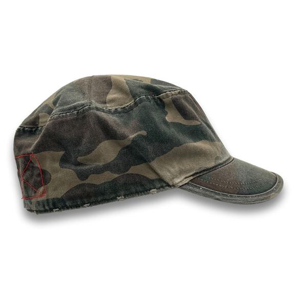 Army Cadet Hat Distressed Round Top BDU Baseball Castro Cap With Zippered Pocket - Picture 6 of 8